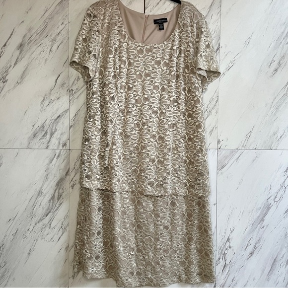 R&M Richards Lace Special Occasion Midi Dress SZ 18W - Picture 1 of 5